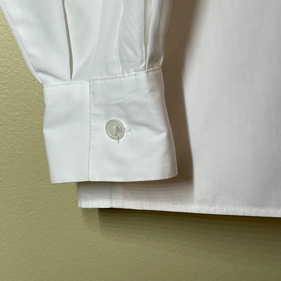 Vtg Foxcroft White Long Sleeve Christmas Embroidered White Button Up Shirt sz 10 - Picture 6 of 14